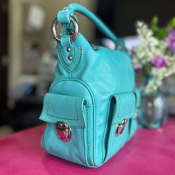 Classic Marc Jacobs Blake Multi-Pocket Hobo Bag in Teal with Silver Hardware - Picture 2 of 16